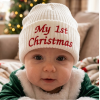 KW112: Baby Embroidered My 1st Christmas Knitted Hat (Newborn -3 Months)